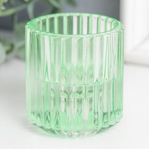 Подсвечник стекло на 1 свечу "Долли" d-2,5 см, 4 см салатовый 6х5х5 см