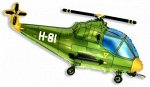 Шар-фигура/ мини фольга, &quot;Вертолет зеленый&quot; (FM), 17&quot;/43 см
