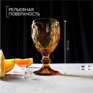 Бокал для вина Magistro «Варьете», 320 мл, стекло, жёлтый