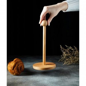 Держатель для кухонных бумажных полотенец Доляна, 13x25 см, бук, цвет и рисунок микс