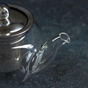 Чайник стеклянный заварочный с металлическим ситом «Калиопа», 250 мл, 15?8?9 см