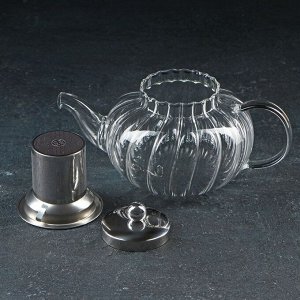 Чайник стеклянный заварочный «Джеки», 700 мл, 21x13,5x11 см, с металлическим ситом