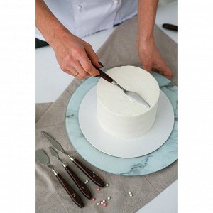 Подставка стеклянная для торта вращающаяся Доляна «Марбл», d=32 см, цвет белый