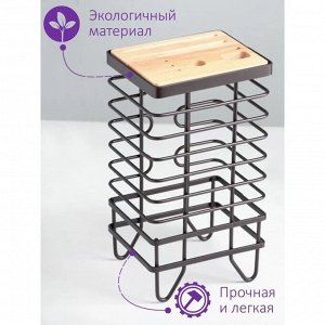 Подставка для ножей Доляна «Лофт», 13*10,5*23 см, цвет коричневый