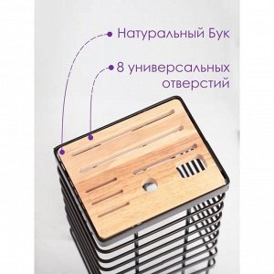 Подставка для ножей Доляна «Лофт», 13x10,5x23 см, цвет коричневый