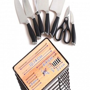 Подставка для ножей Доляна «Лофт», 13x10,5x23 см, цвет коричневый