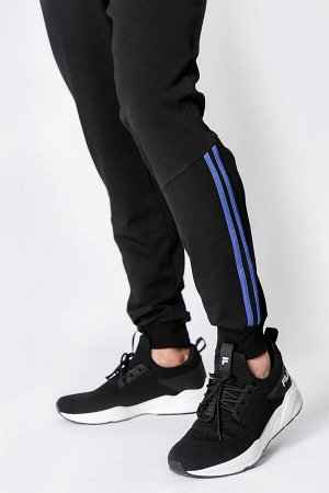 Спортивные брюки М-1264: Чёрный / Электрик