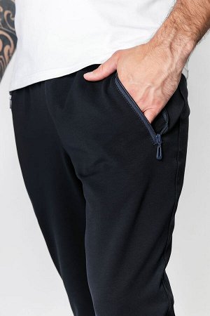 Спортивные брюки М-1264: Тёмно-синий / Белый