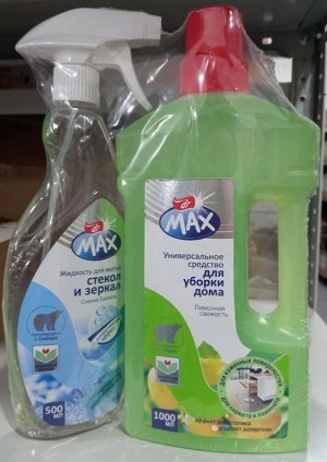 Набор бытовой химии 1+1: Универсальное средство для уборки дома+ Жидкость для мытья окон