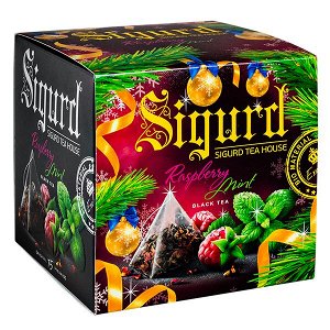 чай SIGURD 'RASPBERRY MINT' 15 пирамидок/саше-конверт 1/8