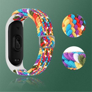 Нейлоновый плетеный ремешок c пряжкой для Xiaomi Mi Band 4/5/6/7