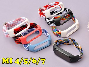 Нейлоновый плетеный ремешок c пряжкой для Xiaomi Mi Band 4/5/6/7