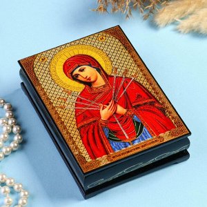 Шкатулка «Божья Матерь Умягчение злых сердец» 10x14 см, лаковая миниатюра