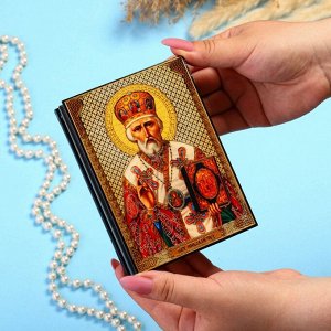 Шкатулка «Святитель Николай Чудотворец» 10x14 см, лаковая миниатюра