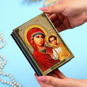 Шкатулка «Божья Матерь Казанская» 10x14 см, лаковая миниатюра