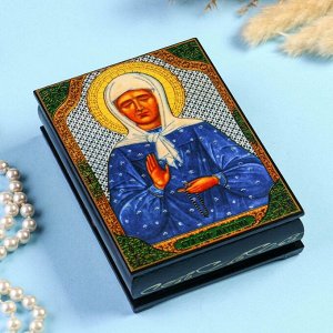Шкатулка «Матрона Московская» 10x14 см, лаковая миниатюра