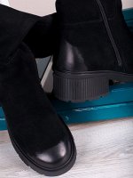 PINIOLO Женские сапоги высокие зимние на натуральном меху/ Комфортные и стильные сапоги на модной платформе (BA1497-2 мех)