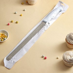 СИМА-ЛЕНД Нож для бисквита, крупные зубчики, ручка пластик, рабочая поверхность 30 см, толщина лезвия 1,8 мм