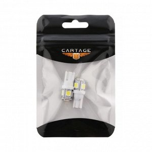 Светодиодная лампа для автомобиля Cartage, T10 W5W, 12 В, 5 SMD-5050, набор 2 шт