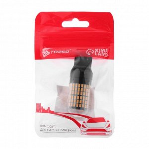 Автомобильная лампа TORSO, W21W 1156, 144 SMD, 12 В, CanBus, свет оранжевый