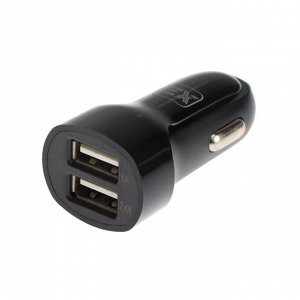 Автомобильное зарядное устройство Exployd EX-Z-586, 2 USB, 2.4А, кабель Type-C, 1м, черное
