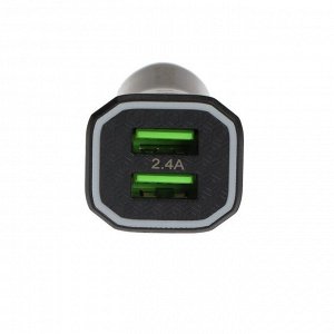 Автомобильное зарядное устройство Exployd EX-Z-1448, 2 USB, 2.4А,кабель microUSB, 1м, черное