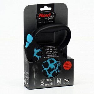 Рулетка Flexi Safari M (до 20 кг) 5 м трос, голубой жираф (blue Giraffe)