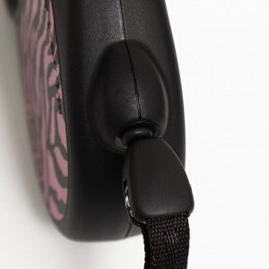 Рулетка Flexi Safari cord M (20 кг) 5 м, розовая зебра (pink Zebra)