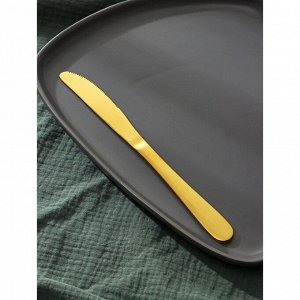 Набор ножей столовых Доляна «Голд», h=22 см, 6 шт, цвет золотой