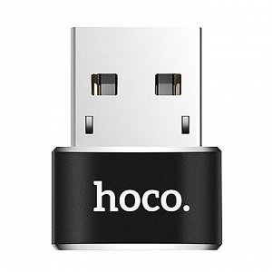 Переходник USB - Type-C Hoco UA6 USB to Type-C converter (black)