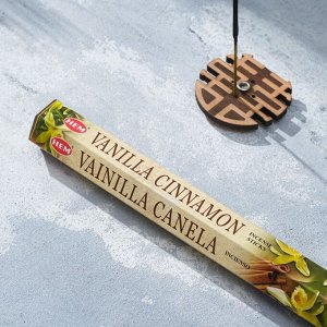 Благовония  HEM "Vanilla Cinnamon Hexa Ваниль Корица", 20 палочек в упаковке, шестигранник