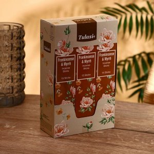 Благовония "Tulasi" 15 аромапалочек Frankincense&Myrrh