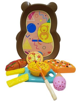 Игровой набор "Фастфуд" еда на липучке, 10 предметов/Игровой набор игрушечных продуктов/Набор на липучках/Игровой набор продукты питания