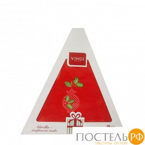VINGI RICAMI Полотенце для кухни ЖИРЕЛЛА-НГ-В 70 диам., 100% хлопок, Dis.24/красный