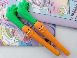 Ручка гелиевая синяя "Морковка"