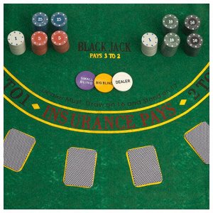 Набор для покера, карты 2 колоды, 200 фишек с номиналом, 60х90 см, 269185
