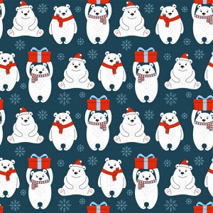 Бумага упаковочная подарочная новогодняя "Snow Fun", 70х100 см, 10 дизайнов ассорти, ЗОЛОТАЯ СКАЗКА, 591911