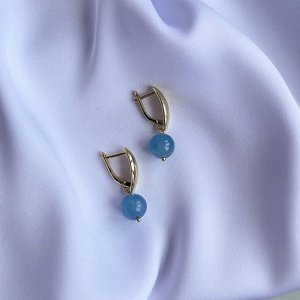 Серьги из голубого "Карибского"  Кальцита