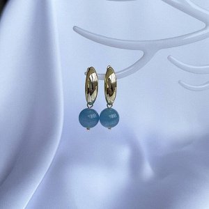 Серьги из голубого "Карибского"  Кальцита