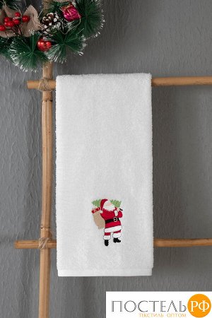 Полотенце Arya с Вышивкой Рождество 30x50 Clause Белый Белый