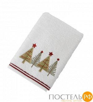 Полотенце Arya с Вышивкой Рождество 30x50 Forest Белый Белый