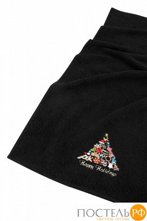 Полотенце Arya с Вышивкой Рождество 30x50 Happy Holidays Черный Черный