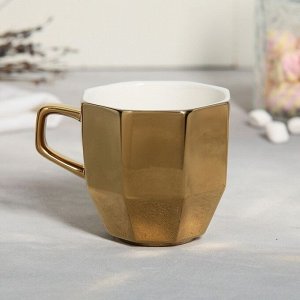 Чайная пара керамическая Gold: кружка 200 мл, блюдце d=13 см