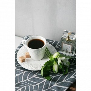 Кофейная пара фарфоровая Magistro Argos, чашка 100 мл, блюдце d=15 см, цвет белый