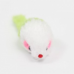 Игрушка для кошек "Малая мышь" двухцветная, 5 см, белая/зелёная