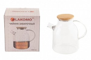 Чайник заварочный с бамбуковой крышкой 1800мл, в п.у.
