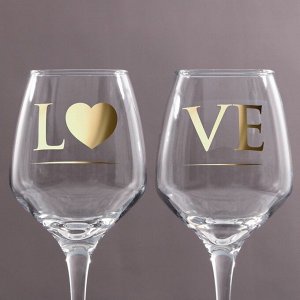 Набор бокалов для вина «LOVE» 350 мл, 2 штуки