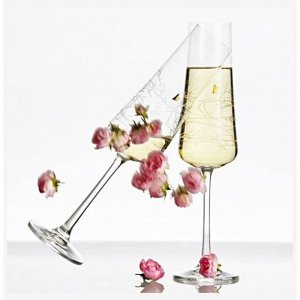 Набор для шампанского "Экстра", декор счастье и любовь, 210 мл, 2 шт