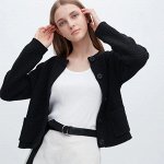 UNIQLO - вязаный укороченный жакет на пуговицах - черный