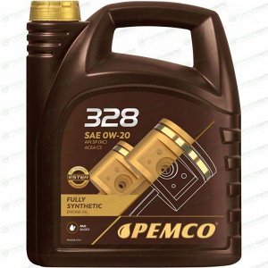 Масло моторное Pemco 328 0w20, синтетическое, API SP RC, ACEA C5, для бензинового двигателя, 5л, арт. PM0328-5